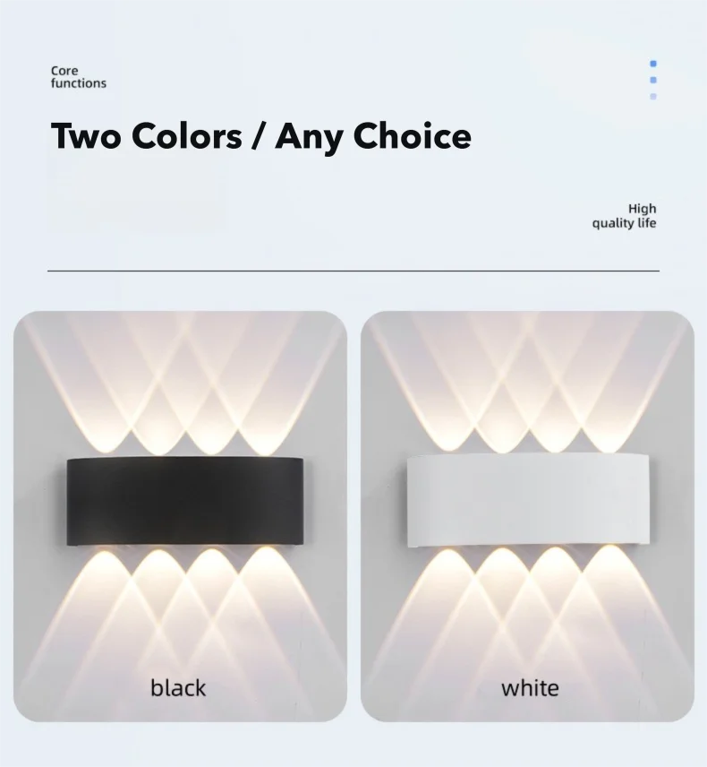 Lámpara de Pared LED Exterior IP65 Impermeable Moderna para Hogar