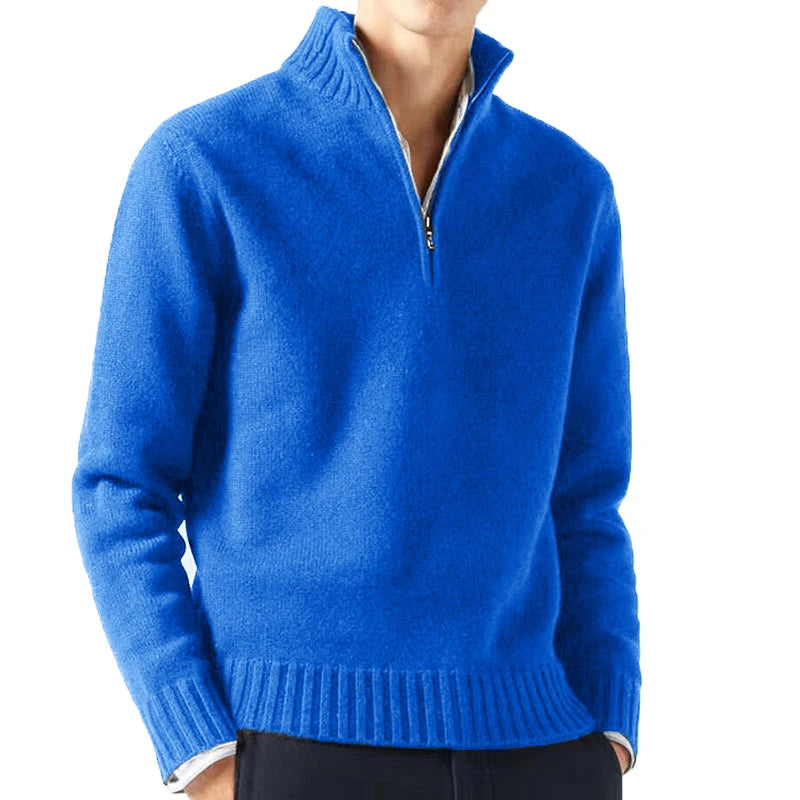 Otoño hombres suéteres de cuello alto prendas de punto jerseys Color sólido suéter de manga larga masculino Casual abrigos cálidos diarios