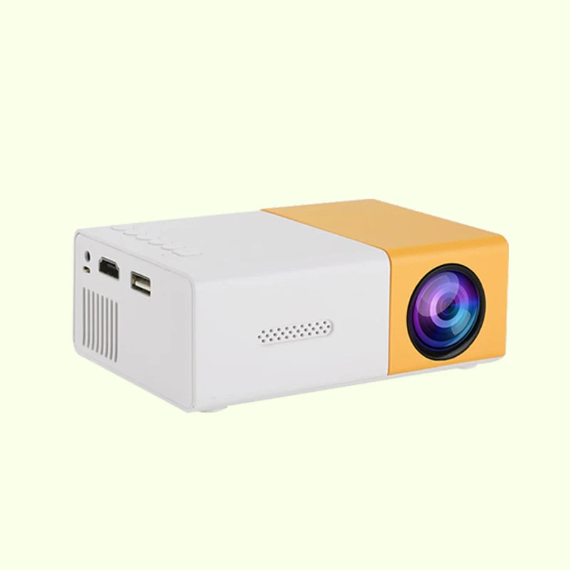 El mini proyector HD portátil YG300 es adecuado para proyectores domésticos, exteriores y portátiles, compatible con enlaces USB, HDMI y tarjetas SD