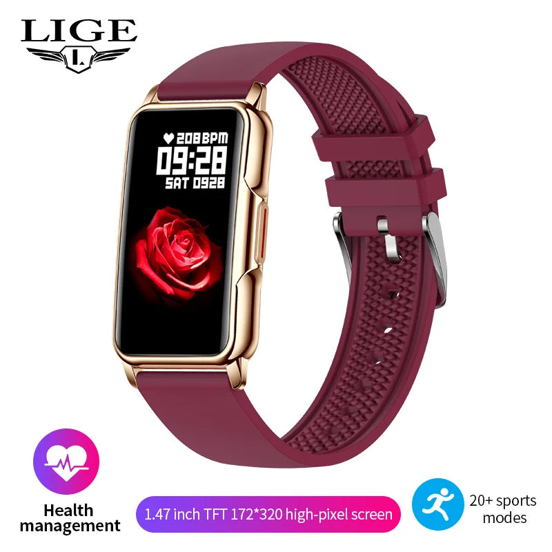 Smartwatch deportivo con frecuencia cardíaca 1,47" para mujer y hombre
