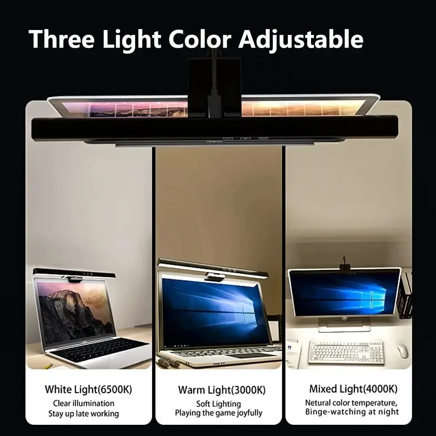 Barra de Luz LED para Monitor PC, Regulable 33cm/50cm, Alimentada por USB