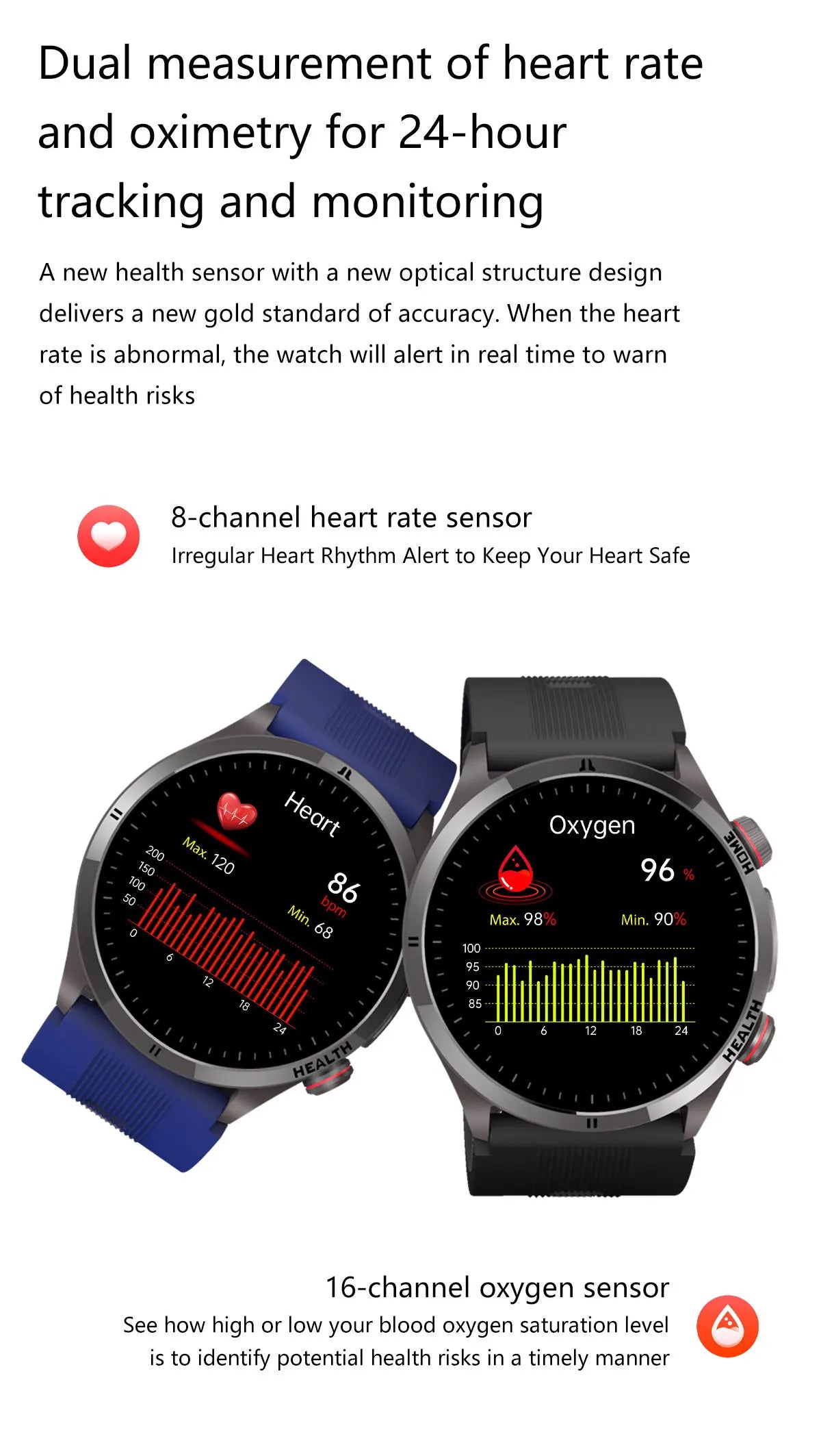 Reloj Inteligente con Medición de Presión Arterial y Bomba de Aire