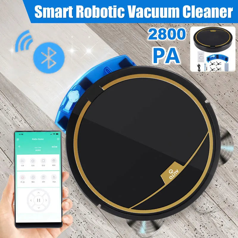 Robot Aspirador Inteligente 2800Pa, Control Remoto, Barrido Húmedo y Seco, RS600