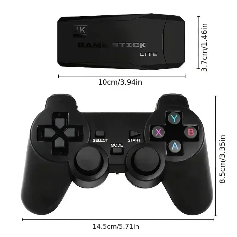 Consola de Videojuegos 2.4G con Dos Controles Inalámbricos 4K HDMI para PS1/SFC/NES TV y PC, 20000 Juegos, 64GB, Retro, Regalo de Navidad para Niños