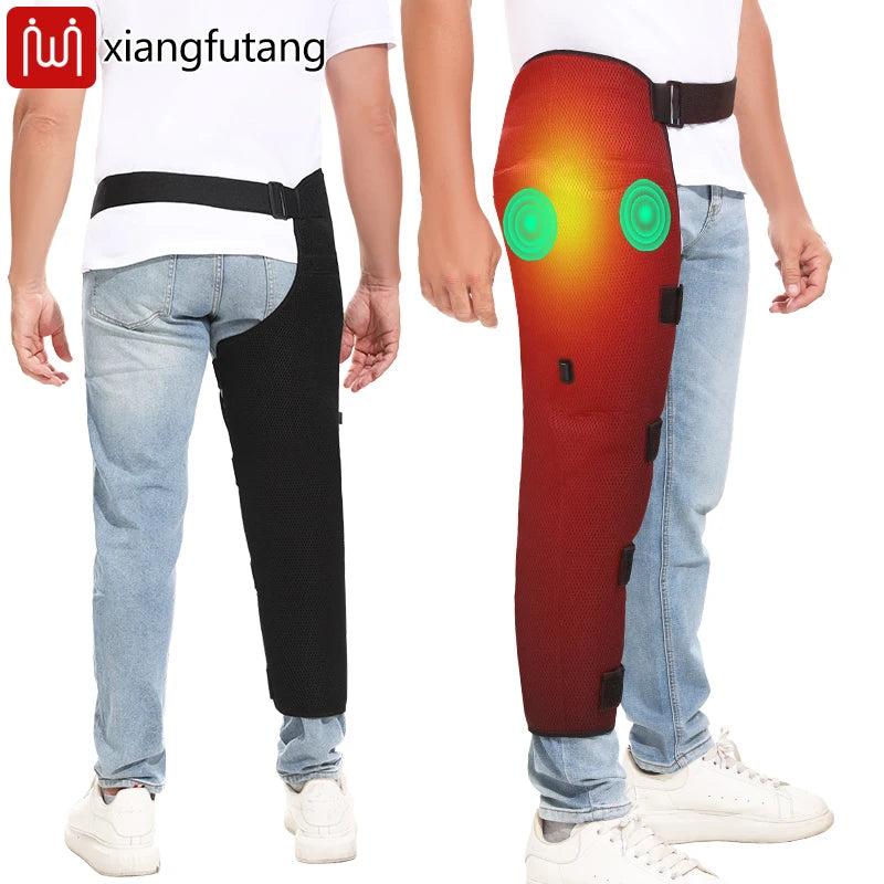 Almohadilla térmica larga para piernas y cadera con masajeador vibratorio, calentador de piernas, envoltura eléctrica para piernas, para aliviar el dolor de cadera, muslo, rodilla y pantorrilla