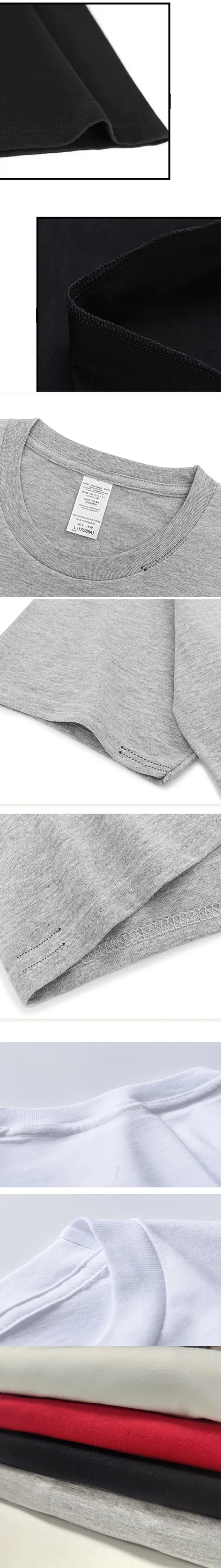 Camiseta de Algodón Ajustada de Manga Corta con Cuello Redondo