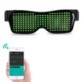 Gafas LED, Control por aplicación Bluetooth Pantalla LED Gafas inteligentes Gafas funky DIY recargables por USB para fiesta, club, DJ, Halloween