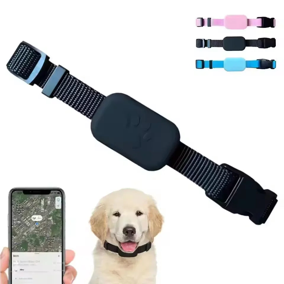 Rastreador GPS Bluetooth para mascotas, collar ajustable, localizador para perros y gatos, resistente al agua, antipérdida, dispositivo de seguimiento en tiempo real para iOS/Android