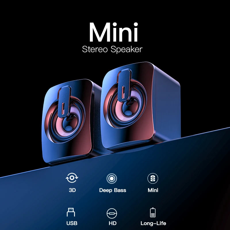 Altavoz estéreo USB inalámbrico con Bluetooth para ordenador de escritorio, portátil, PC, caja de sonido de música Musical para el hogar, Bluetooth, Altavoces
