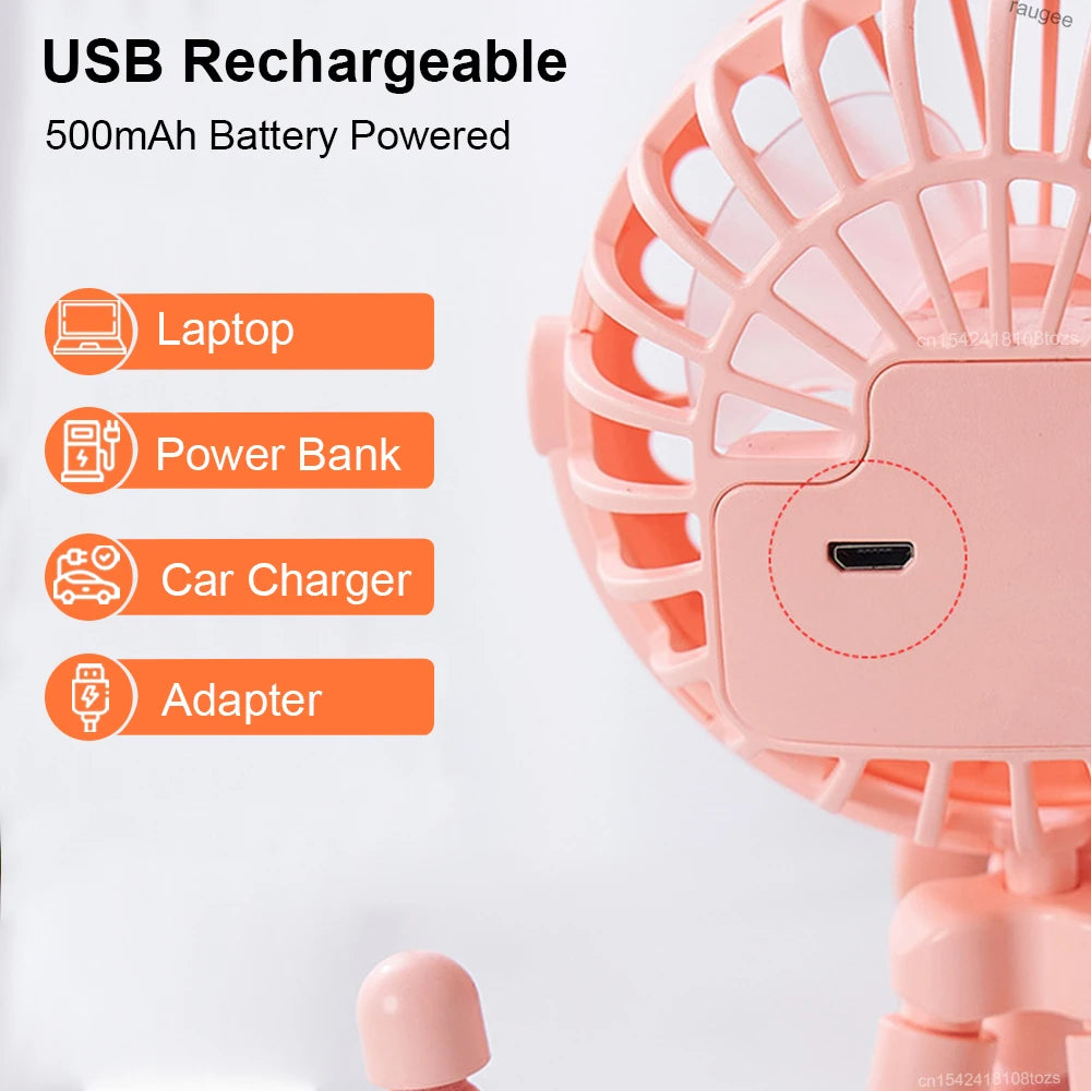 Mini Ventilador Octopus con Trípode Flexible 360°