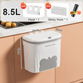 Cubo de basura de cocina 8,5/12L con tapa, montado en pared o encimera