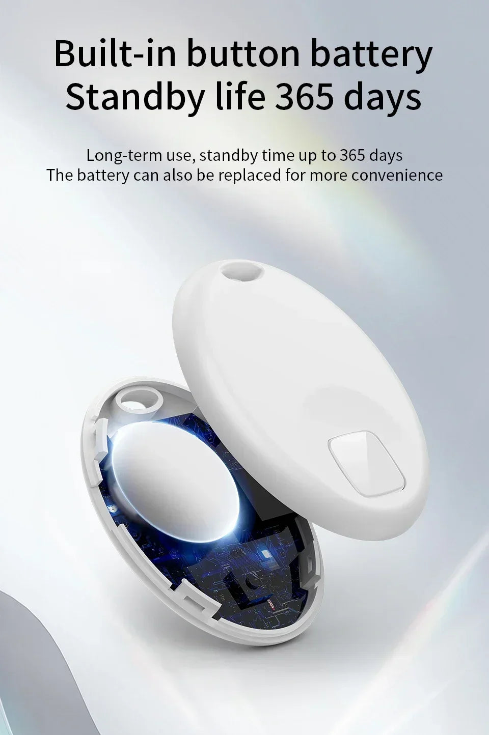 Mini Rastreador GPS Inteligente con Bluetooth, Dispositivo Antipérdida para Mascotas, Compatible con la Aplicación Find My de iOS, Localizador de Llaves, Maletas, Niños, Perros y Gatos