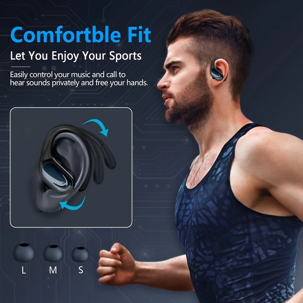 Auriculares Bluetooth 5.3 TWS Deportivos con Gancho y IPX6
