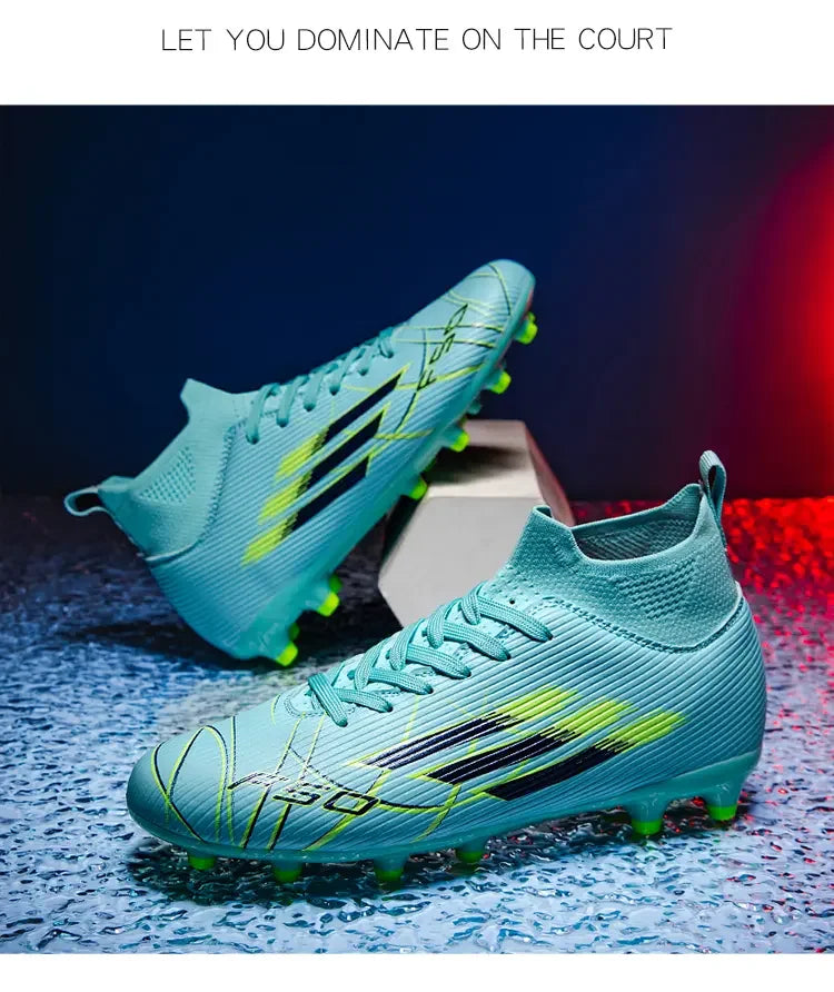 Botas de fútbol unisex de caña alta con cuello de calcetín transpirables