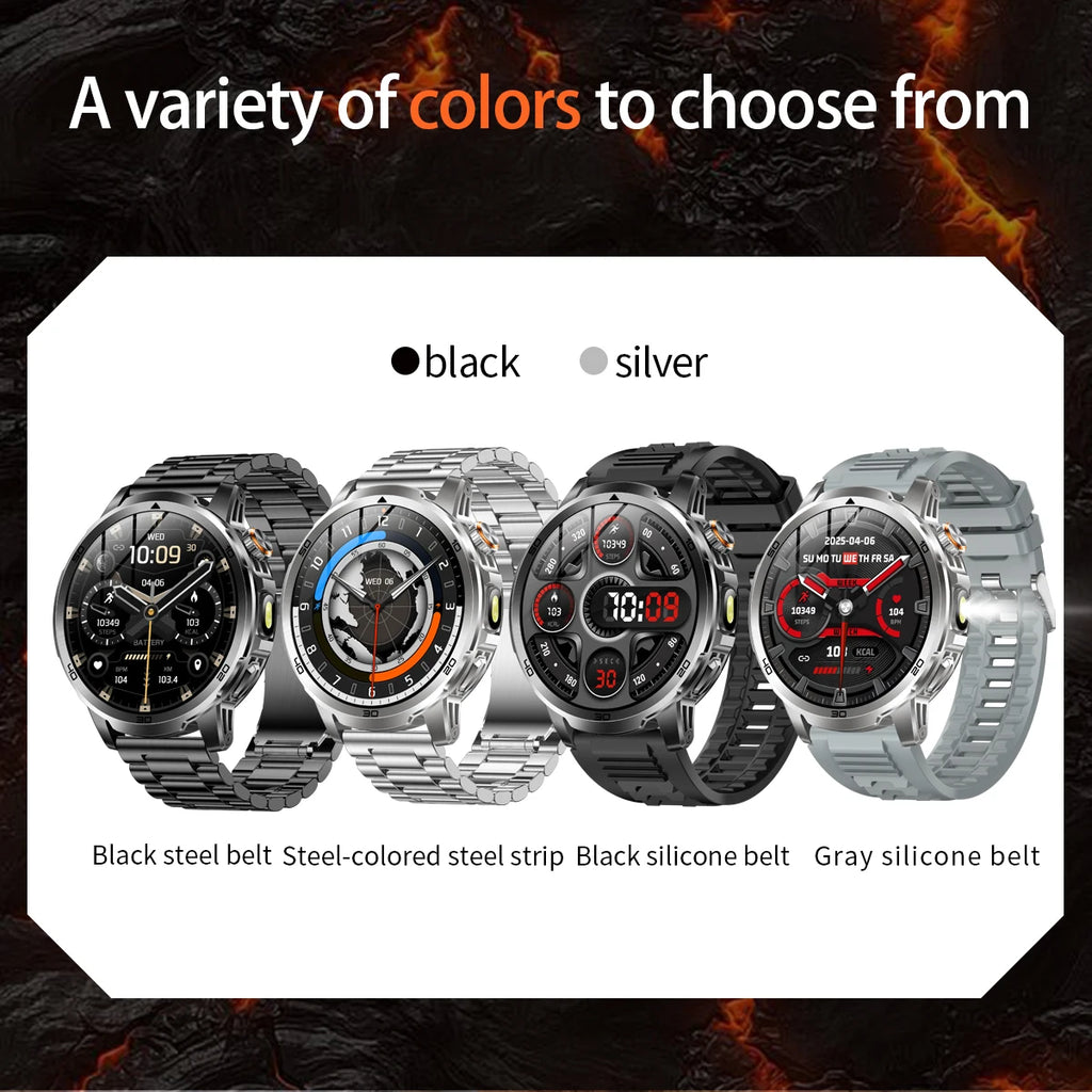 2026 militar t-rex 3 reloj inteligente reloj de Fitness hombres 466*466 pantalla AMOLED 1000mAh batería linterna llamada impermeable Smartwatchs