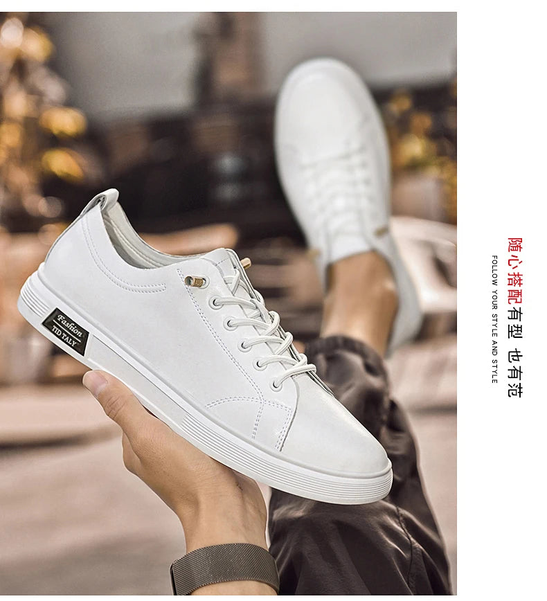 Zapatos casuales, zapatos deportivos de piel de vaca, zapatos planos, zapatos casuales clásicos para hombres, nuevos estilos de primavera y otoño, zapatos casuales de moda