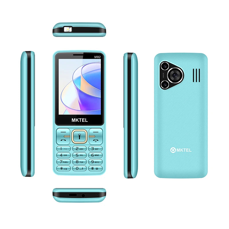 Teléfono con Teclado Grande MKTEL M82, Pantalla de 2.8 Pulgadas, Doble SIM, 1800 mAh, Bluetooth, MP3, Cámara, Mini Teléfono