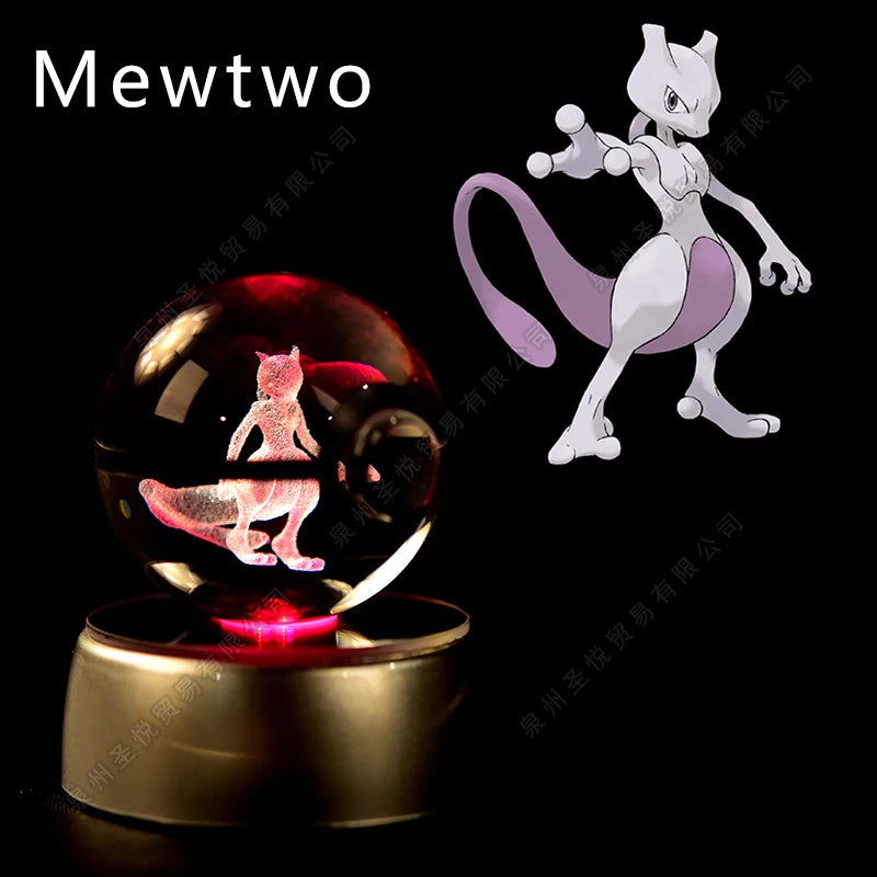 Lámpara Nocturna Pokémon Bola de Cristal 3D Pikachu