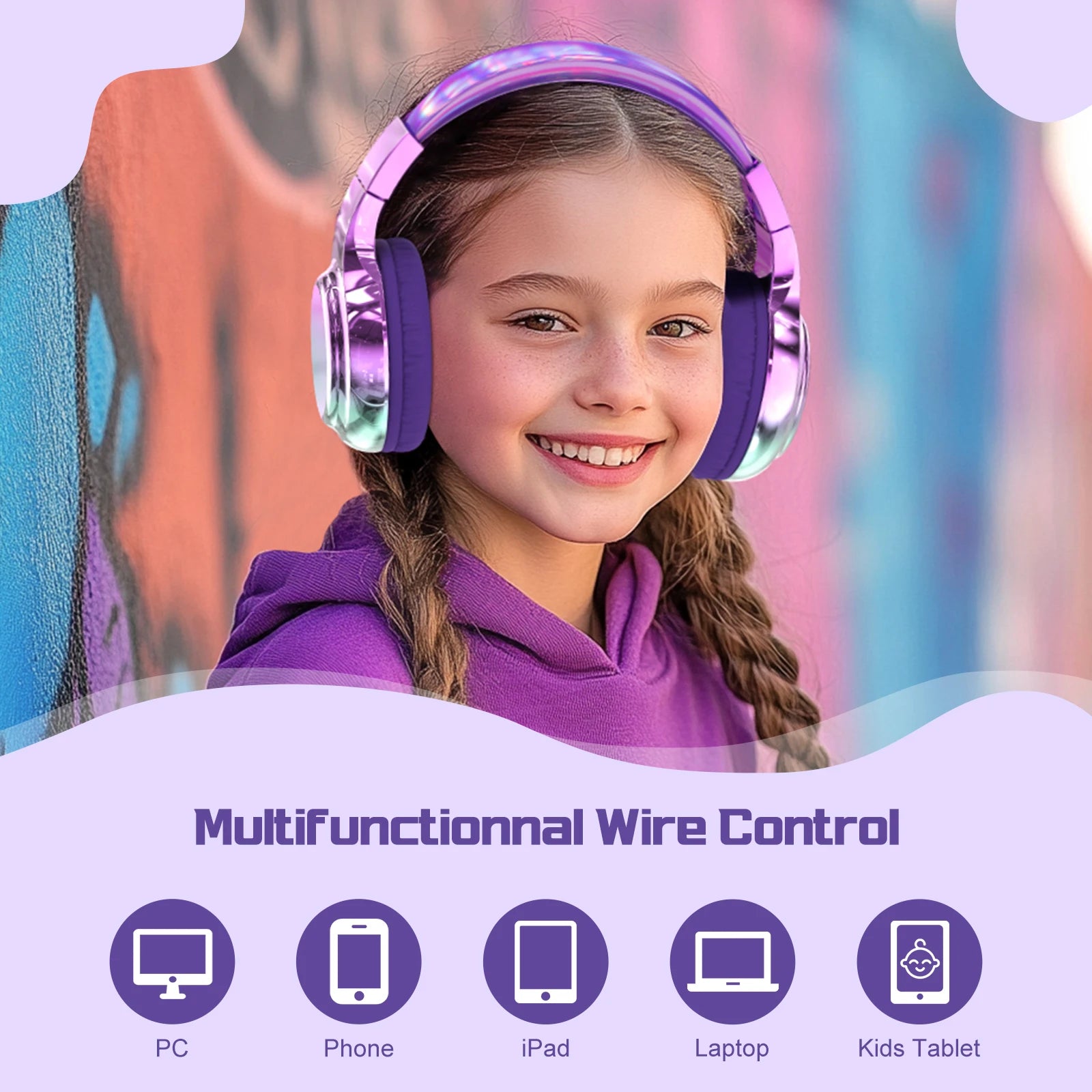 Auriculares Bluetooth Infantiles Plegables para Viajes