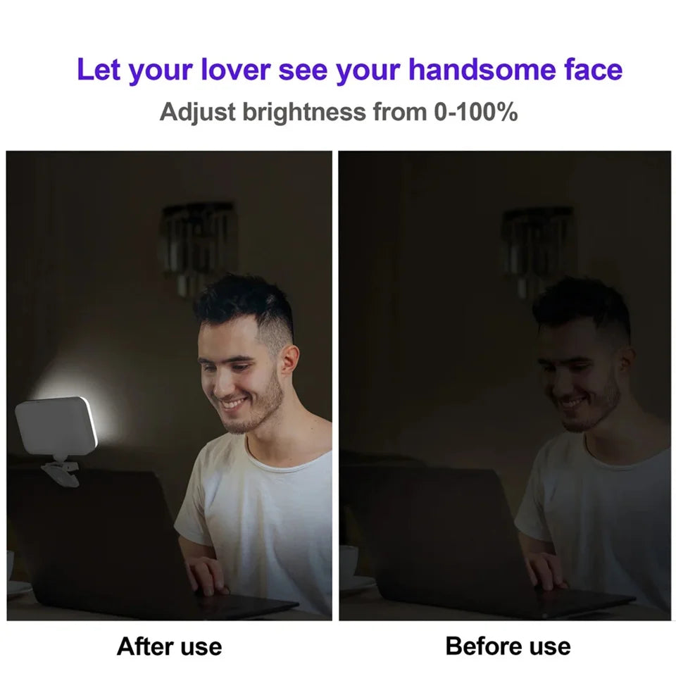 MEUYAG - Luz LED de Bolsillo para Selfies, para iPhone, iPad, Teléfono Móvil, Portátil, Clip con Flash, Anillo de Luz para Video y Fotografía