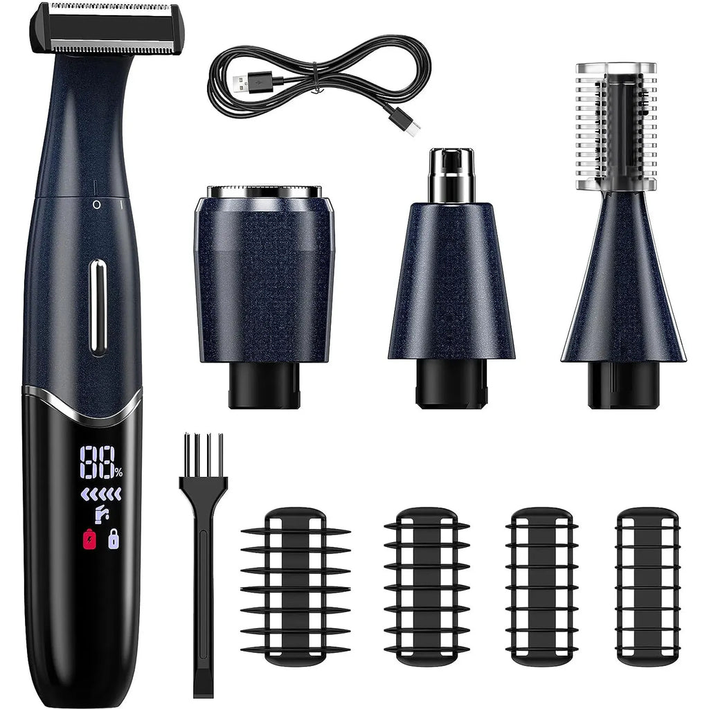 Afeitadora eléctrica 4 en 1 para mujeres y hombres, afeitadora corporal, recortadora de pelo recargable, maquinilla de afeitar para cara, cejas, nariz, dedos, brazo
