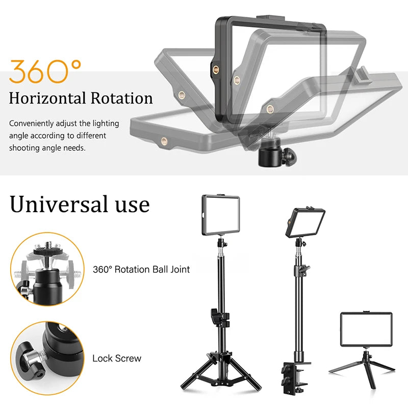 Luz LED Regulable para Video y Fotografía con Trípode 6/8"