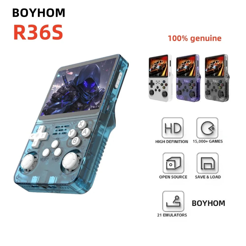 ARKOS R36S Consola de videojuegos portátil retro Sistema Linux Pantalla IPS de 3,5 pulgadas Reproductor de video de bolsillo portátil