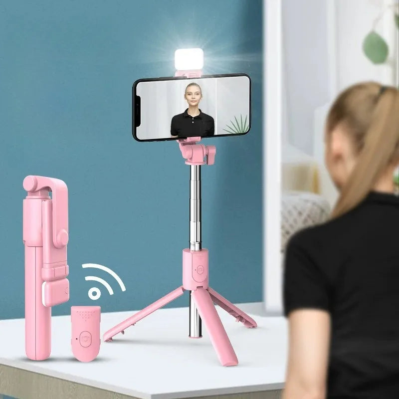 Mini palo selfie con trípode integrado para móvil, estable y portátil
