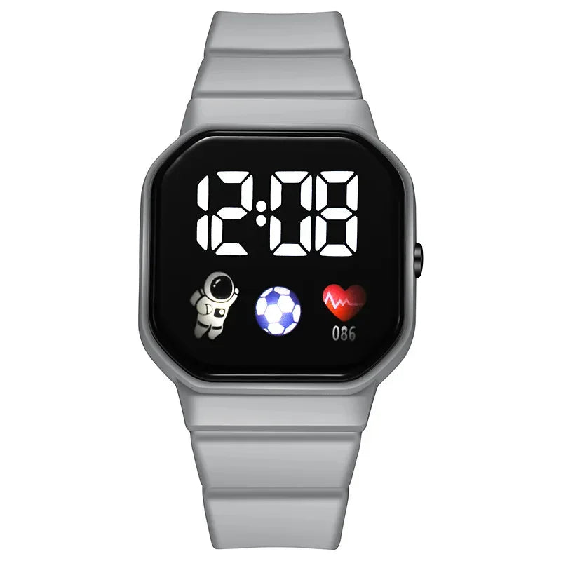 Relojes YIKAZE para niños, reloj Digital LED para niños, correa de silicona, reloj de pulsera electrónico de dibujos animados, reloj deportivo para niños y niñas, regalos
