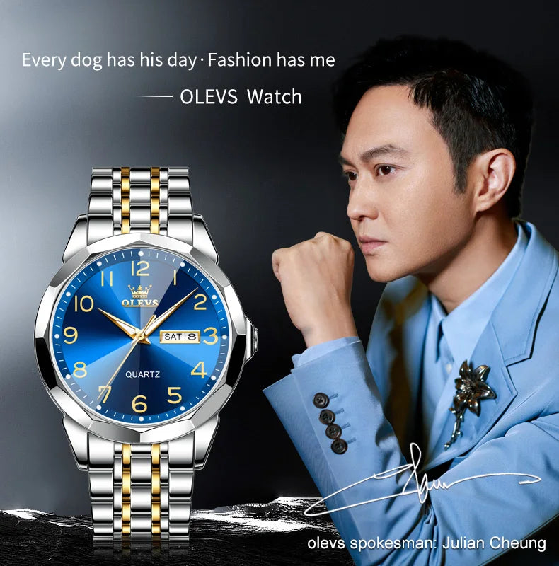 Reloj de Cuarzo Analógico para Hombre OLEVS 9970 Acero Inoxidable Negocios
