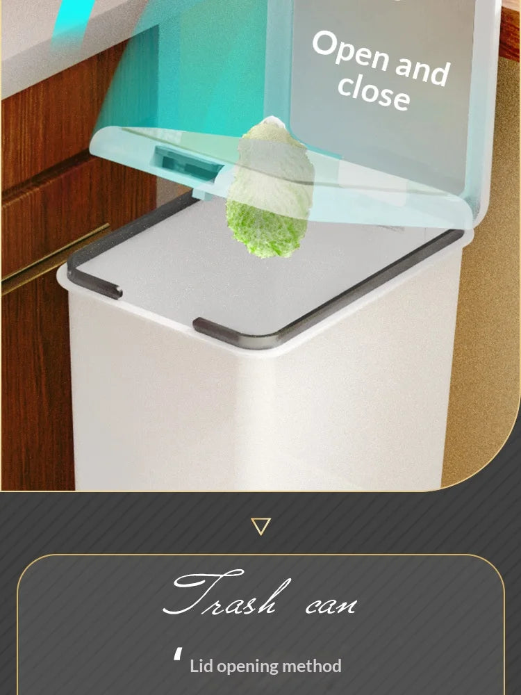 Cubo de basura con tapa doble, gran capacidad para cocina, baño, sala de estar, cubo de basura antiolores para el hogar, 1 ud.