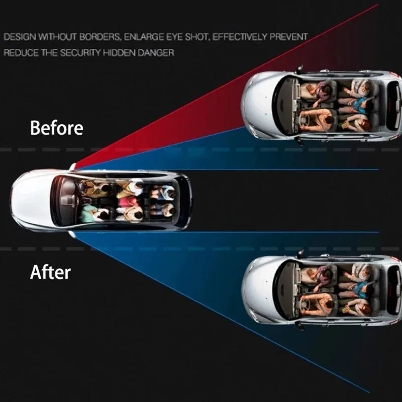 Espejo de punto ciego convexo con marco redondo, gran angular de 360 grados, espejo retrovisor transparente ajustable, accesorios para coche, 2 uds.