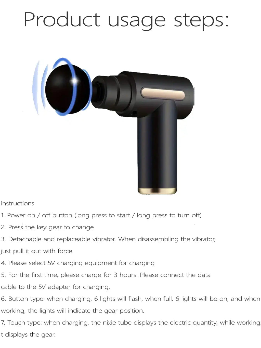 Pistola de masaje muscular portátil 2026 para masaje corporal, con pantalla táctil Led, ajuste de velocidad y 4 reemplazables, recargables