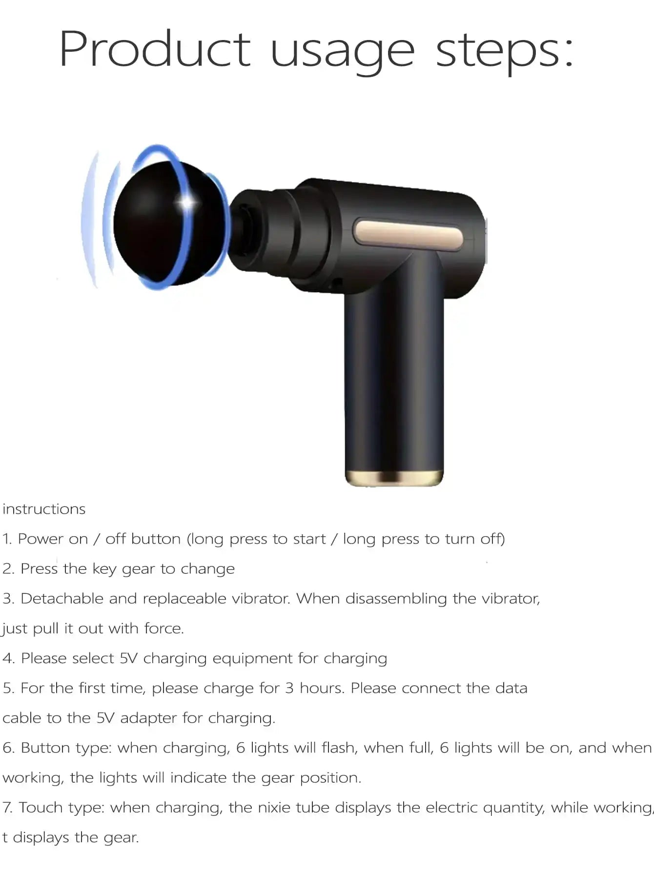 Pistola de masaje muscular portátil 2026 para masaje corporal, con pantalla táctil Led, ajuste de velocidad y 4 reemplazables, recargables