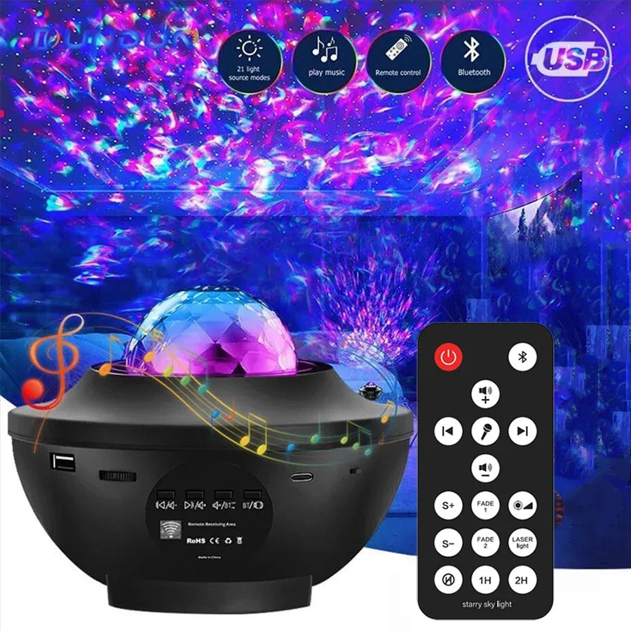 Proyector LED de Galaxia con Luz Nocturna Bluetooth