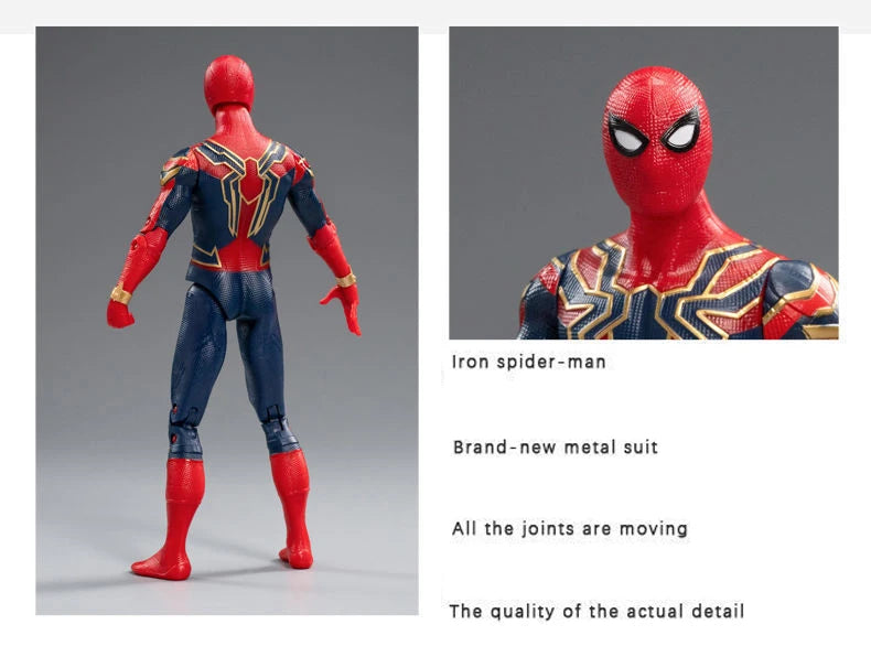 Juguete para niños de 18cm, leyenda de Marvel, vengadores, Iron Man, Spider Man, Capitán América, regalo de cumpleaños para niños, juguete, modelo de estatuilla móvil
