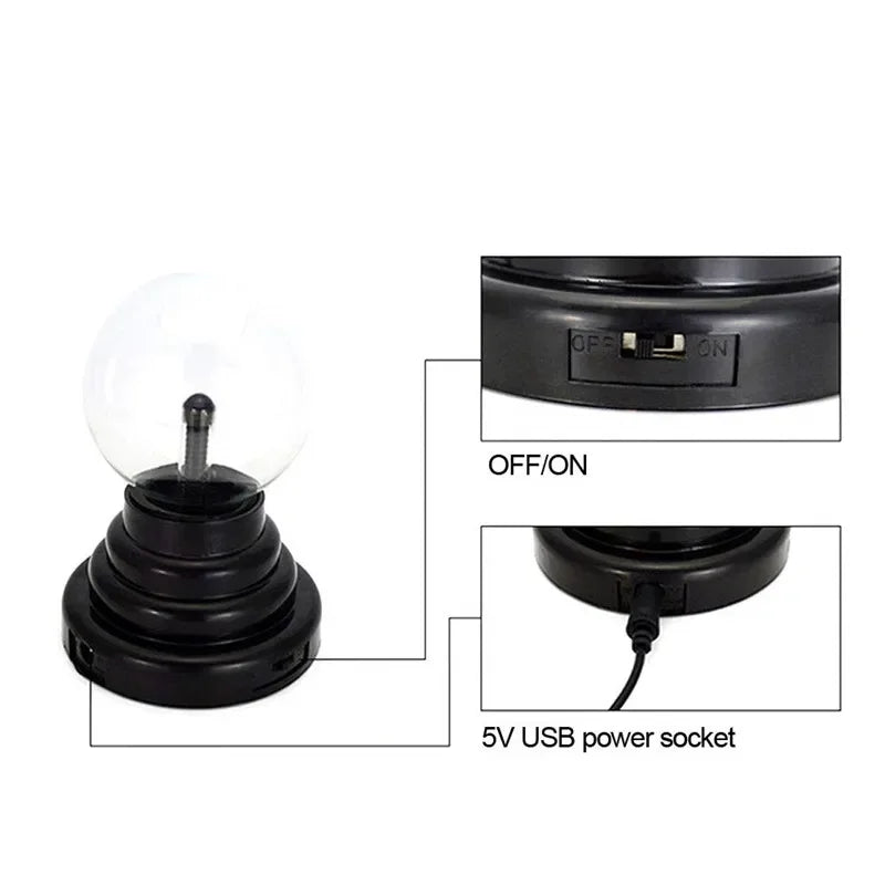 Lámpara de Plasma Mágica LED, Bola de Cristal Táctil para Decoración
