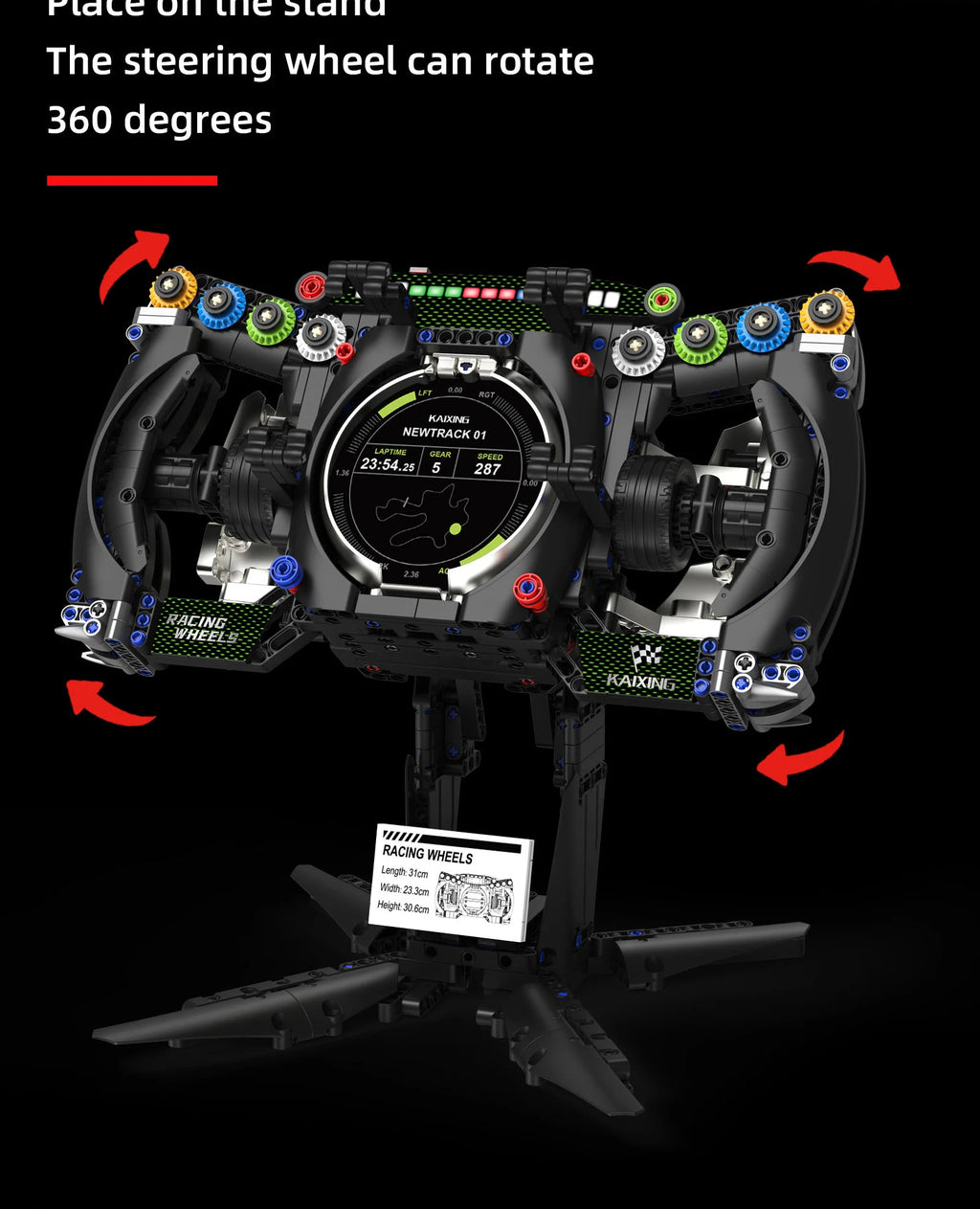 Bloques de Construcción de Volante de Carreras K96253, Modelo MOC DIY, Soporte para Teléfono, Decoración de Escritorio, Regalo Coleccionable para Adultos, Cumpleaños, Festividades