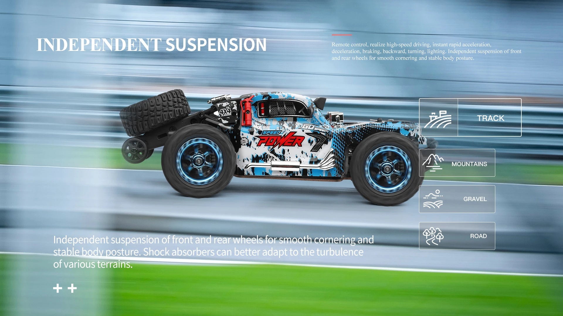 Coche RC 1/28, 4WD, 30 Km/H con Luces LED y Chasis de Metal
