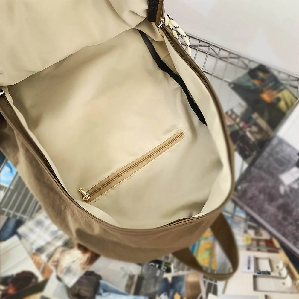 2025 nueva mochila plegable para mujer, mochila de gran capacidad, mochila de ordenador versión coreana Simple