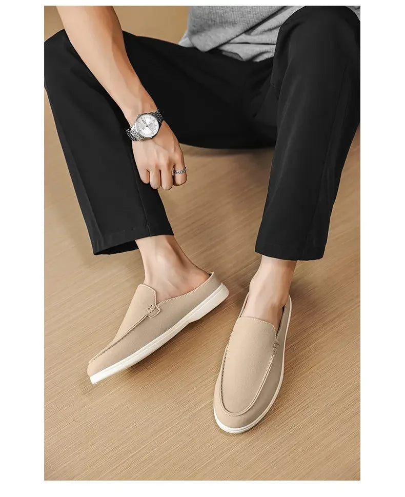 Mocasines de lona sin cordones para hombre, livianos y antideslizantes