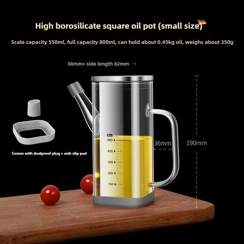 Botella de Aceite de Vidrio Borosilicato sin Goteo para Cocina