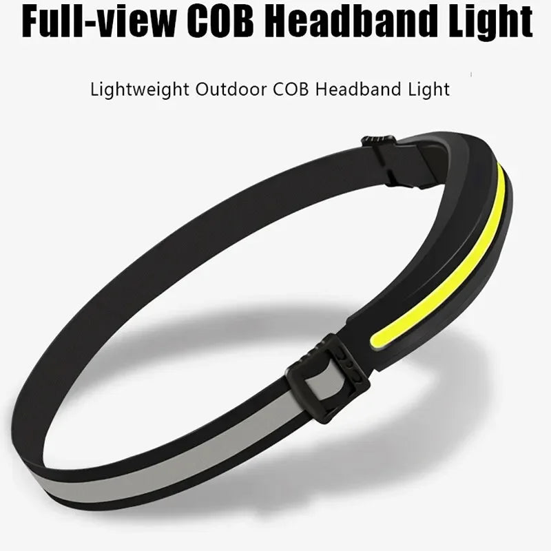 Linterna Frontal COB LED Recargable para Camping y Pesca