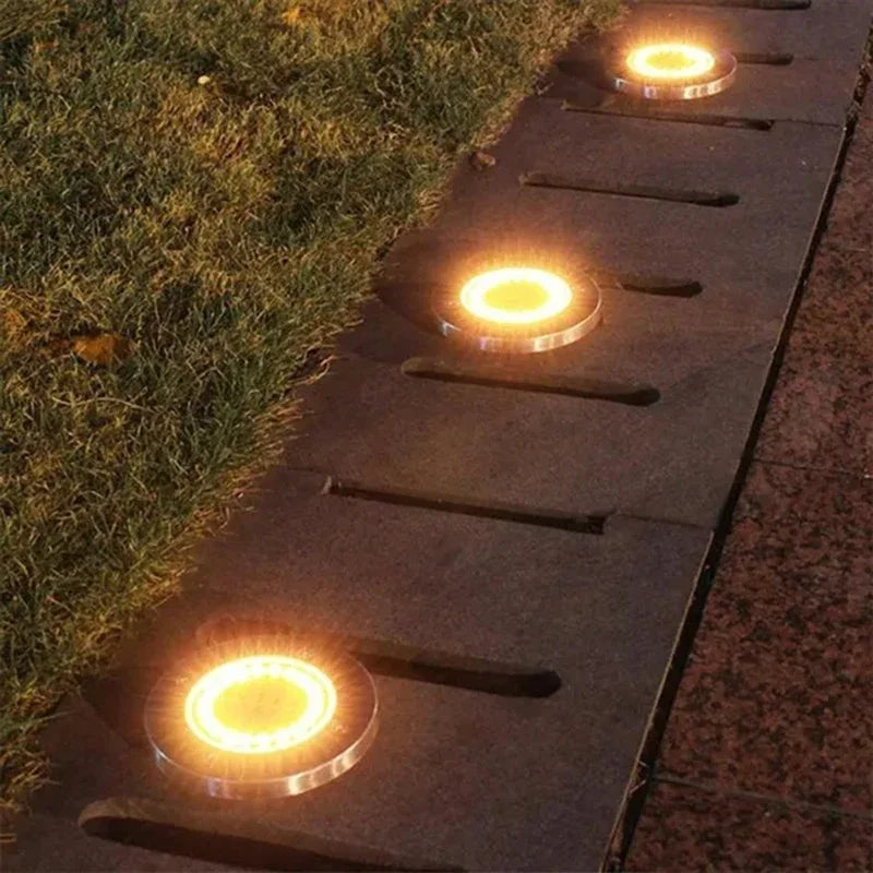 Luz de disco de energía Solar para jardín al aire libre, foco de luz subterránea para cubierta, lámpara Led Solar enterrada, decoración de jardín, 8/20Led