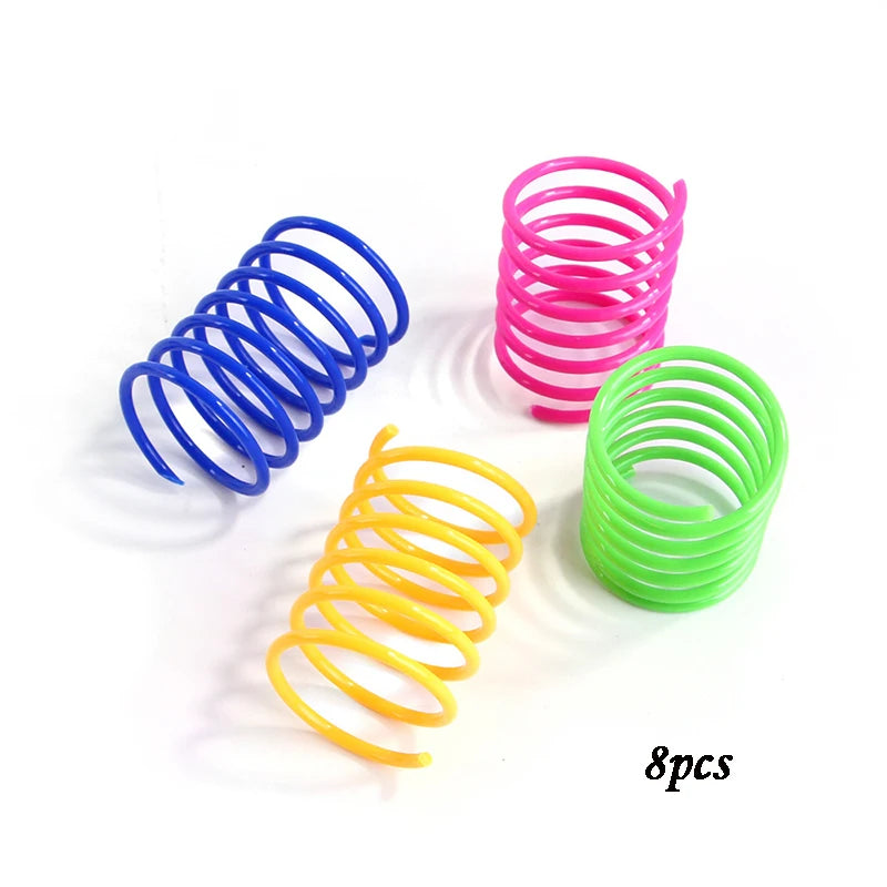 Juguetes para gatos y gatitos, juguete de resorte para gatos de calibre pesado y ancho y duradero, resortes coloridos, juguete para mascotas, resortes en espiral en espiral, 4/8/16/20 piezas