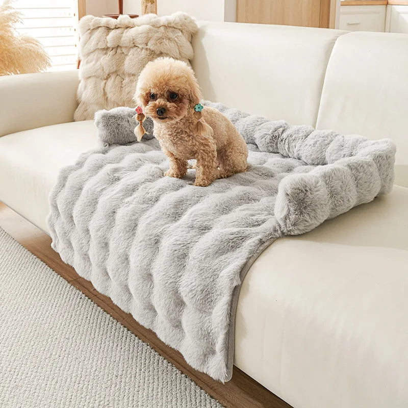 Cama de Felpa de Lujo para Mascotas – Piel Sintética Suave