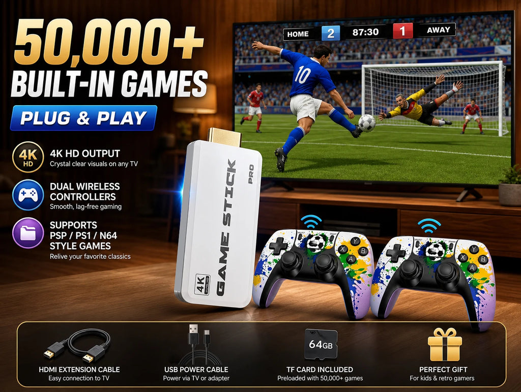Consola de videojuegos 4K HD de 128 GB X8 Super, más de 50 000 juegos retro, mando inalámbrico dual de 2,4 GHz, emulador de consola de videojuegos HDMI Plug & Play para PSP, PS1 y N64