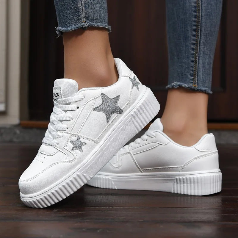 YRZL Zapatillas de deporte informales blancas para hombres y mujeres, zapatos cómodos de cuero PU para caminar, zapatos de Skate ligeros e impermeables, calzado deportivo