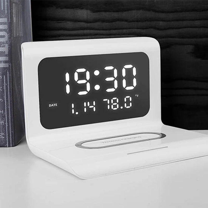 Reloj Despertador Lenovo 3 en 1 con Cargador Inalámbrico