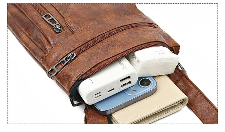 Bolso de hombro de cuero suave para mujer, bolso para teléfono móvil, bolso en capas, cartero, diseñador de lujo de un solo hombro, bolso de mujer, billetera